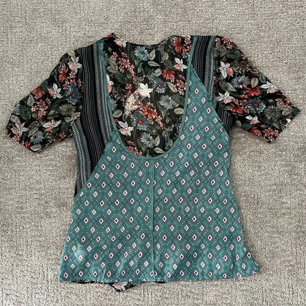 NWT Anthropologie Tiny Lovely Patchwork Wrap Top - SIZE XS
